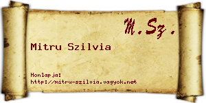 Mitru Szilvia névjegykártya